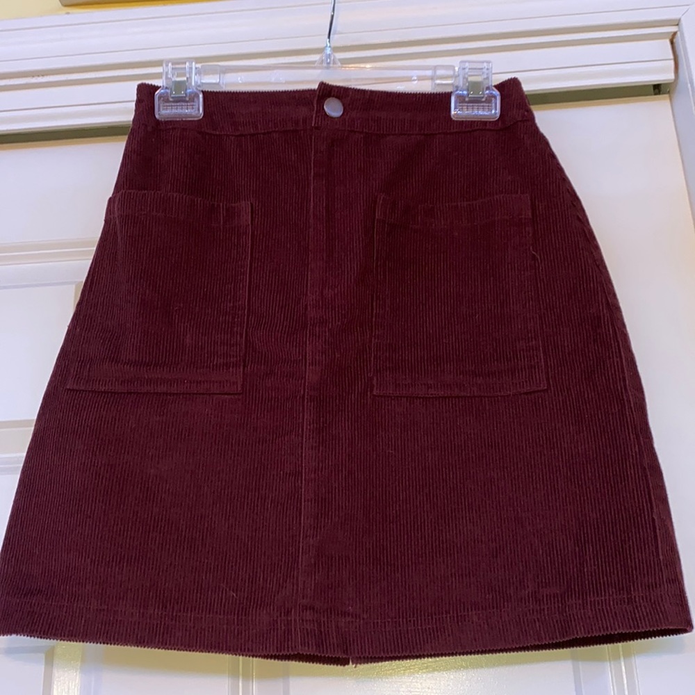 Japna Maroon corduroy skirt size small